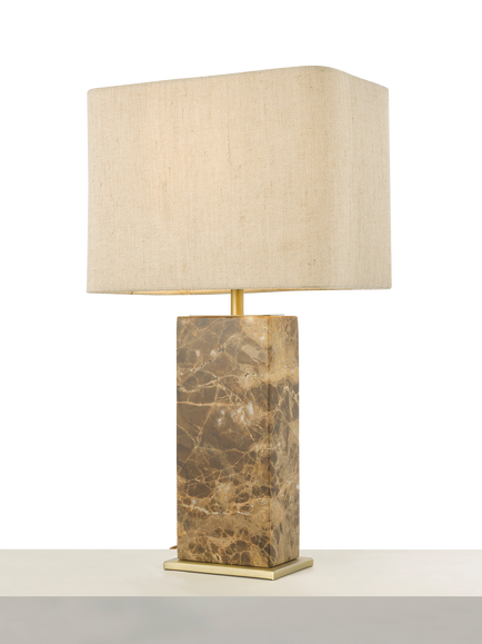 John Lewis Coco Marble Base Table Lamp, Brown, Coco Marble