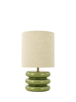 John Lewis Terra Ceramic Base Table Lamp, Green - view 2, Green