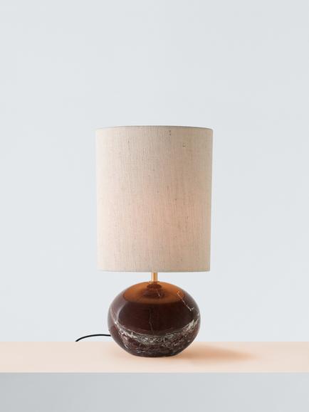 John Lewis Pebble Marble Table Lamp, Rosso