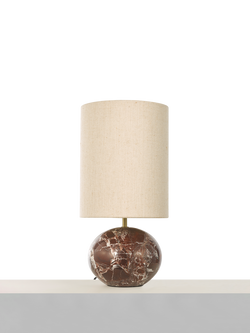 John Lewis Pebble Marble Base Table Lamp - view 2, Rosso Marble
