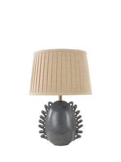 John Lewis Ruffle Ceramic Base Table Lamp, Blue - view 2, Blue