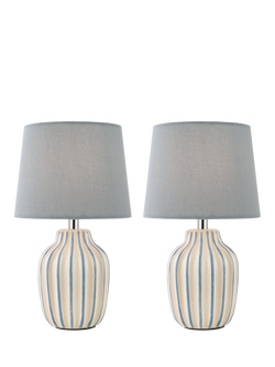 John Lewis Trevone Ceramic Table Lamp, Blue