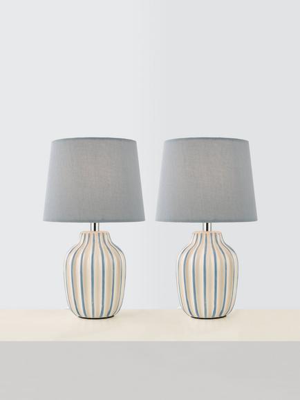 John Lewis Trevone Ceramic Table Lamp, Blue