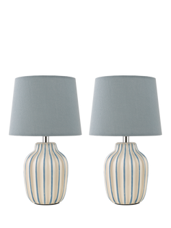John Lewis Trevone Ceramic Table Lamp - view 2, Blue