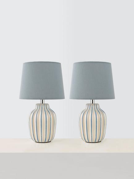 John Lewis Trevone Ceramic Table Lamp - view 2, Blue