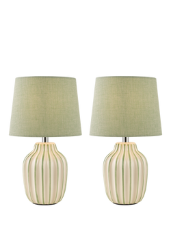 John Lewis Trevone Ceramic Table Lamp, Green