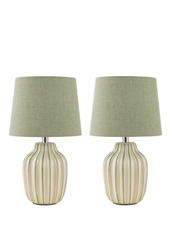 John Lewis Trevone Ceramic Table Lamp - view 2, Green