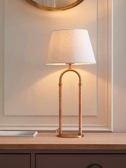 John Lewis Archibald Cane Table Lamp, Brass - view 2, Brass