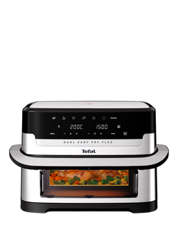 Tefal Dual Easy Fry Flex EY922D Fryer Flex Air Fryer, 9L, Stainless-steel, Stainless-steel