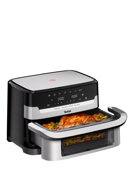 Tefal Dual Easy Fry Flex EY922D Fryer Flex Air Fryer, 9L, Stainless-steel - view 2, Stainless-steel