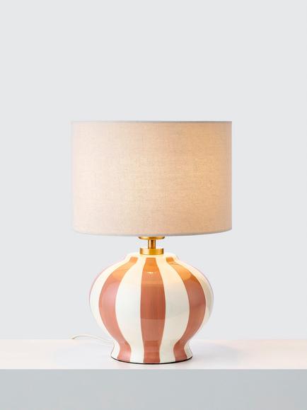 John Lewis Burano Striped Ceramic Table Lamp, Plaster