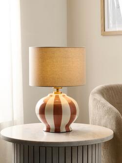 John Lewis Burano Striped Ceramic Table Lamp - view 2, Plaster