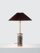 John Lewis Concert Marble Base Pleat Shade Table Lamp, Brown