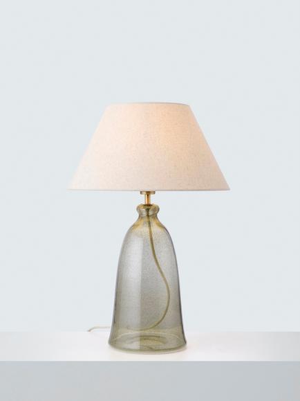 John Lewis Farmhouse Bubble Glass Base Table Lamp, Avocado, Green