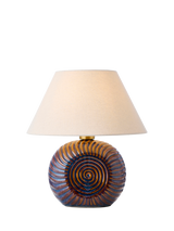 John Lewis Fowey Reactive Glaze Ceramic Table Lamp, Brown/Blue