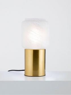 John Lewis Bosa Alabaster Effect Touch Table Lamp, Brass, Brass