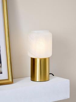 John Lewis Bosa Alabaster Effect Touch Table Lamp, Brass - view 2, Brass