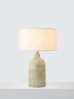 John Lewis Kairo Glazed Ceramic Table Lamp, Avocado