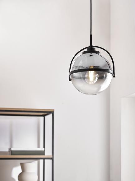 John Lewis Contour Pendant Ceiling Light, Smoke - view 2, Smoke