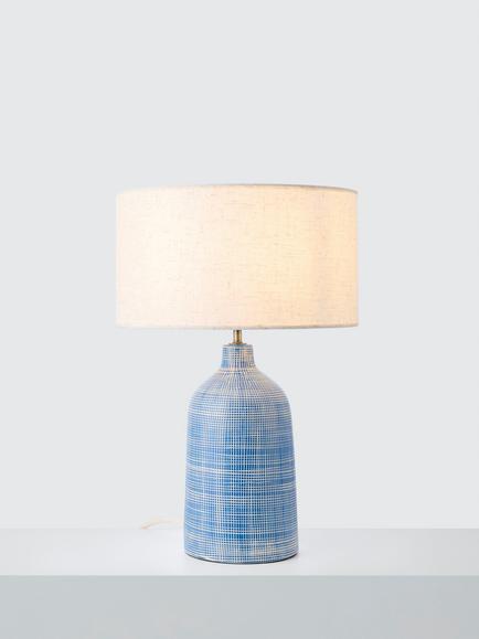 John Lewis Kairo Glazed Ceramic Table Lamp, Blue