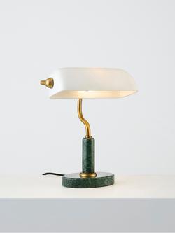 John Lewis Mabel Green Marble Base Desk Lamp, Green, Green Marble