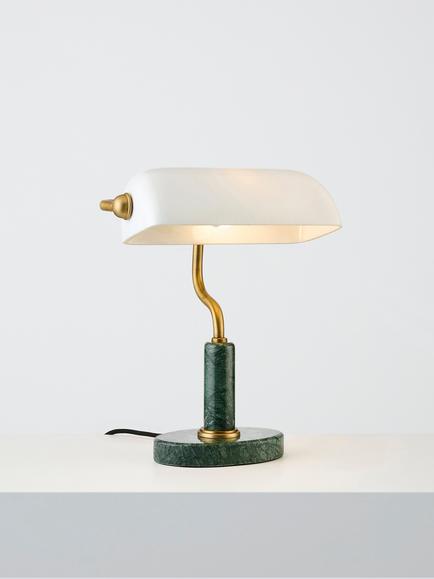 John Lewis Mabel Green Marble Base Desk Lamp, Green, Green Marble
