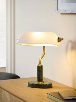 John Lewis Mabel Green Marble Base Desk Lamp, Green - view 2, Green Marble