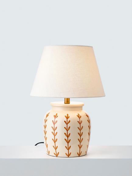 John Lewis Roccella Hand Painted Ceramic Base Table Lamp, Sienna