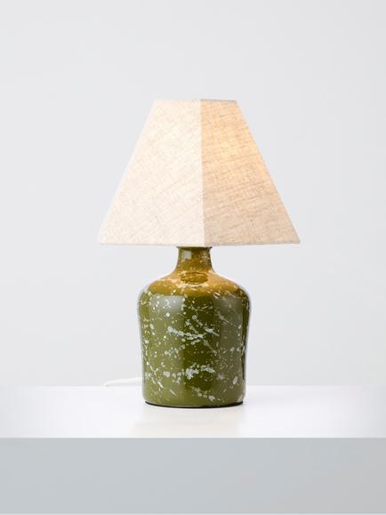 John Lewis Splatter Ceramic Table Lamp, Olive