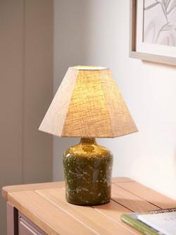 John Lewis Splatter Ceramic Table Lamp - view 2, Olive