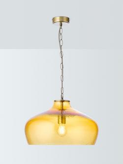 John Lewis Cartmel Textured Glass Pendant Ceiling Light, Honey