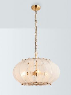 John Lewis Jardin Glass Pendant Ceiling Light, Brass, Clear Glass
