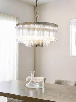 John Lewis Lexton XL Pendant Ceiling Light, Nickel - view 2, Nickel