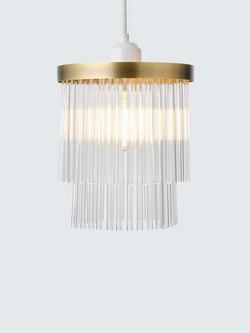 John Lewis Lexton Glass Rod Easy-to-Fit Ceiling Shade, Antique Brass, Antique Brass