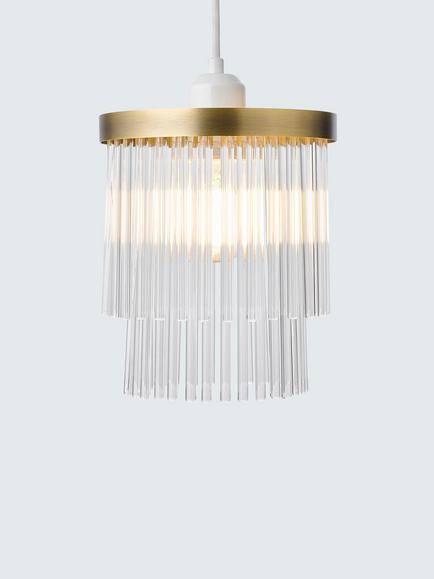 John Lewis Lexton Glass Rod Easy-to-Fit Ceiling Shade, Antique Brass, Antique Brass