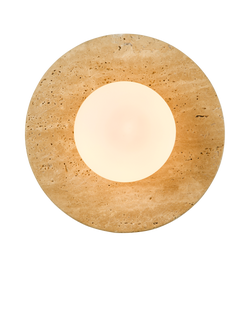John Lewis Bowl Marble Wall Light, Travertine, Travertine