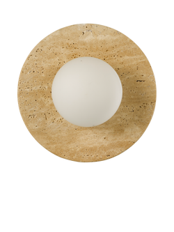 John Lewis Bowl Marble Wall Light, Travertine - view 2, Travertine