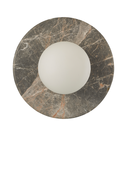 John Lewis Bowl Marble Wall Light, Bost Grey - view 2, Bost Grey