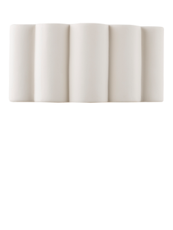 John Lewis Ceramic Wide Fluted Wall Light, White, White