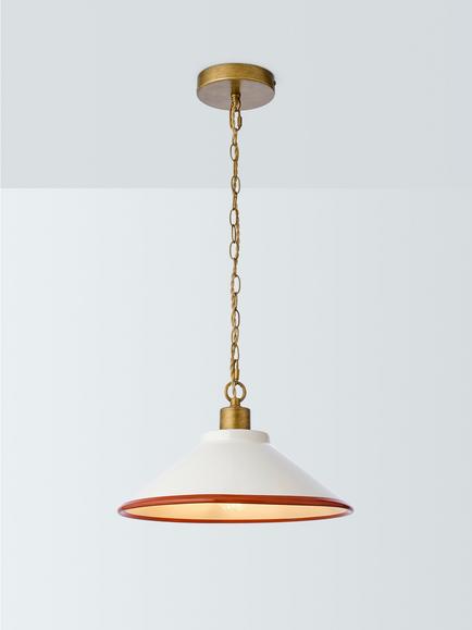John Lewis Salcombe Stripe Pendant Ceiling Light, Sienna