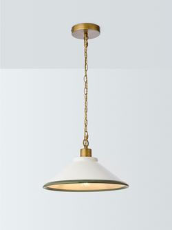 John Lewis Salcombe Stripe Pendant Ceiling Light, Avocado
