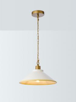 John Lewis Salcombe Stripe Pendant Ceiling Light, Buttermilk