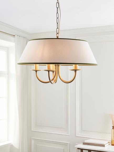 John Lewis Trevelyan Pendant Ceiling Light, Antique Brass/Avocado - view 2, Avocado