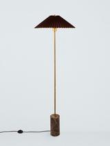 John Lewis Concert Marble Base Pleat Shade Floor Lamp, Brown