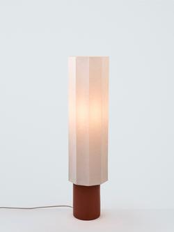 John Lewis Deca Ceramic Base Floor Lamp, Natural Linen, Natural Linen