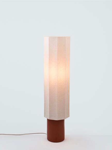 John Lewis Deca Ceramic Base Floor Lamp, Natural Linen, Natural Linen