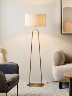 John Lewis Rosso Floor Lamp, Matt Antique Brass - view 2, Matt Antique Brass