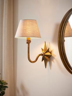 John Lewis Astrid Star Wall Lamp Base, Aged Brass - view 2, Aged Brass