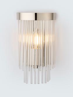 John Lewis Lexton Glass Rod Wall Light, Nickel