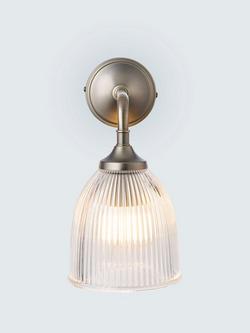 John Lewis Saltern Glass Wall Light, Pewter, Pewter